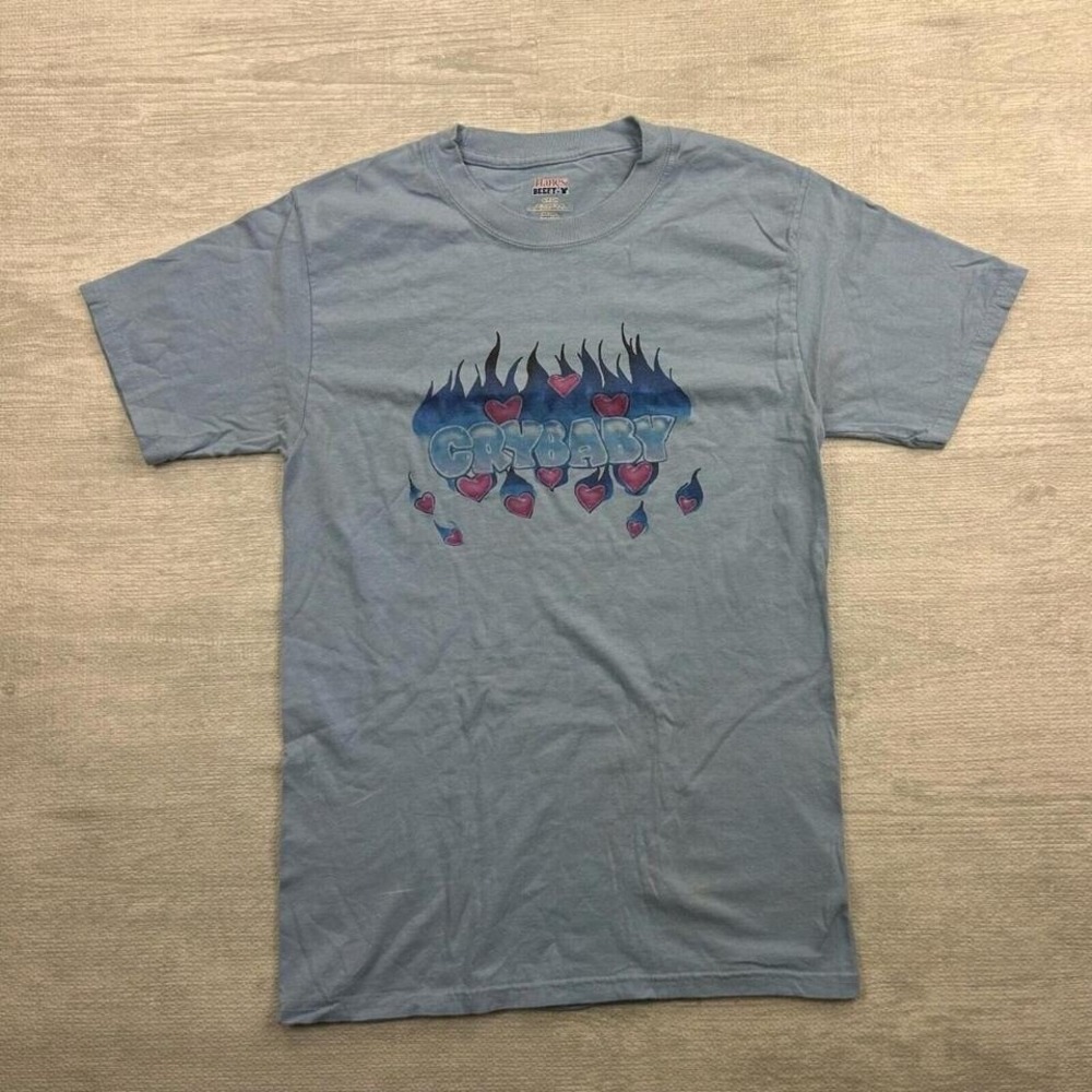 Vintage Y2K Crybaby ShirtAdult Small Blue Hardcore Night Cyber Grunge Emo Goth